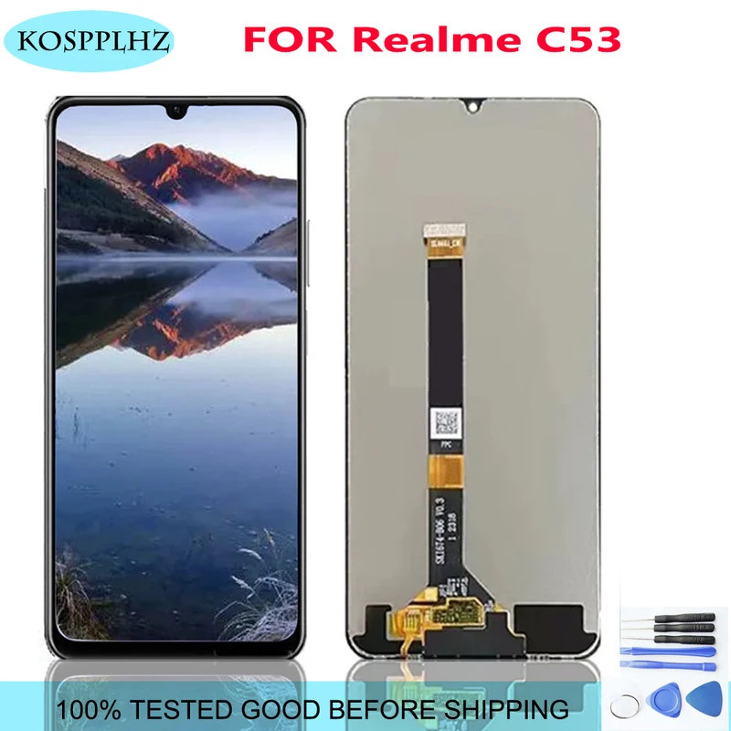 สําหรับRealme C53 Lcd Dispalyพร้อมการเปลี่ยนชุดหน้าจอสัมผัสใหม่ 6.74 นิ้ว + เครื่องมือ