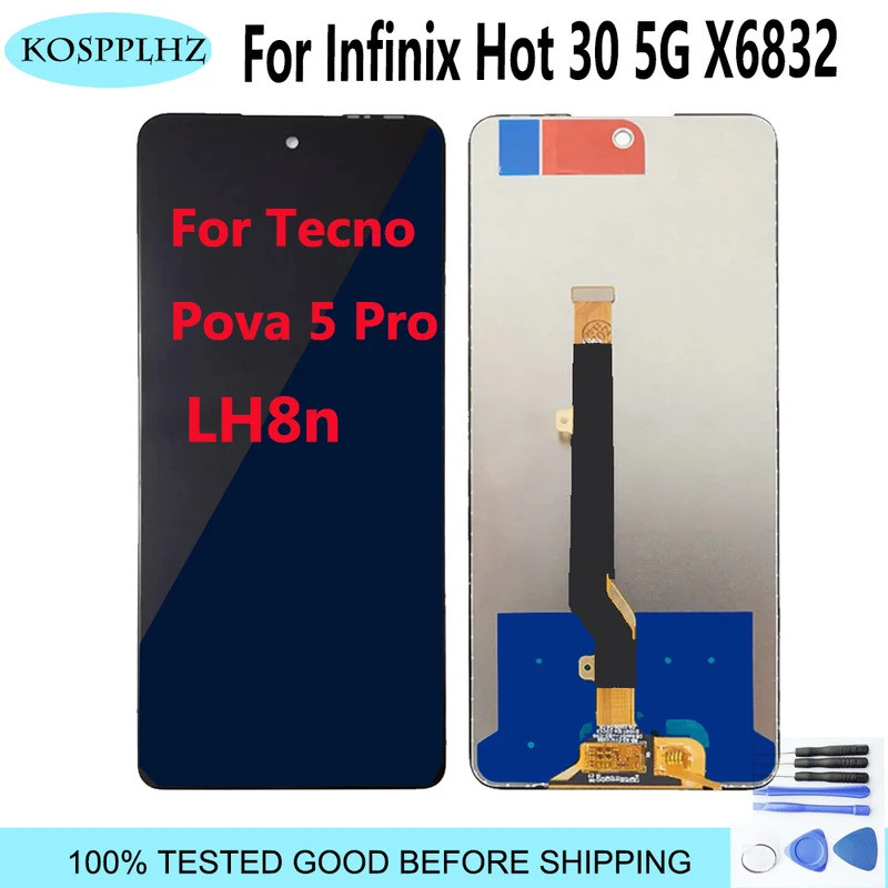 6.78 "หน้าจอสัมผัส Digitizer จอแสดงผล LCD สําหรับ Infinix Hot 30 5G X6832 สําหรับ Tecno Pova 5 Pro L