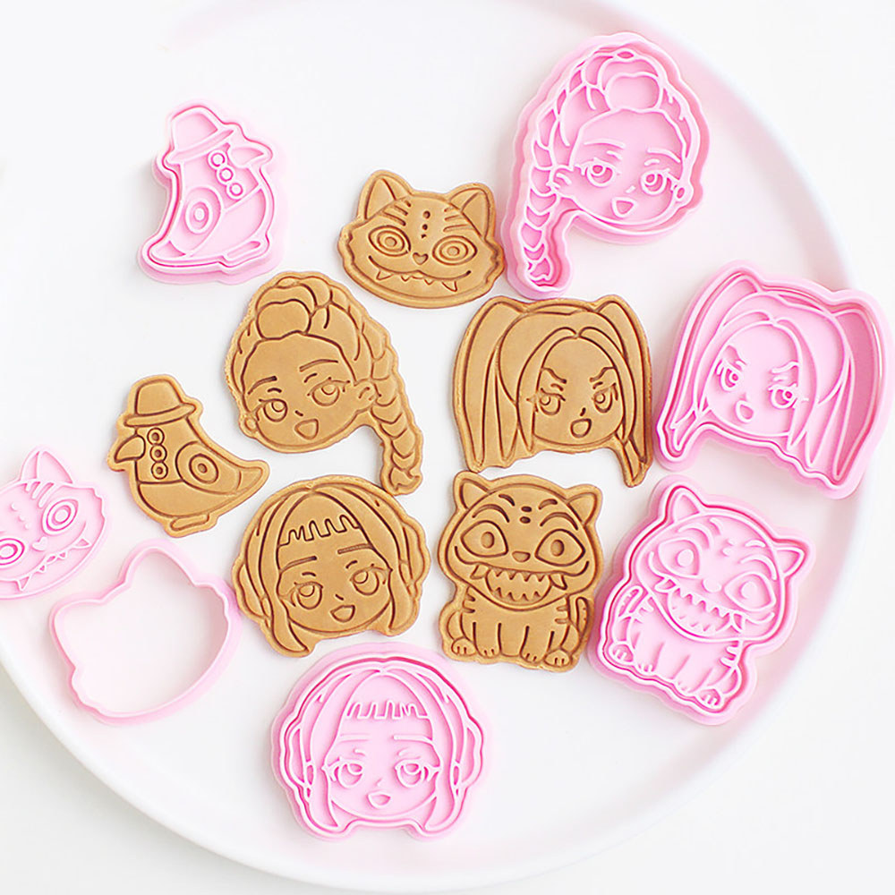น่ารักการ์ตูนKPOPเครื่องตัดคุกกี้สีชมพูพาสเทลGothคุกกี้แม่พิมพ์3Dเค้กFondantตัดแม่พิมพ์DIYครัวเบเกอรี่เครื่องมือ