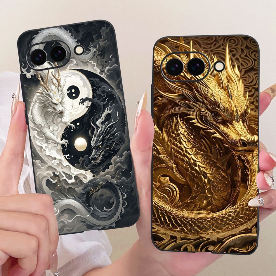 ฝาครอบกันกระแทกสําหรับ Google Pixel 9 / Pixel 9a ปลอก GXQ96 GTF7P G2YBB Cool Dragon การ์ตูนซิลิโคนอ่