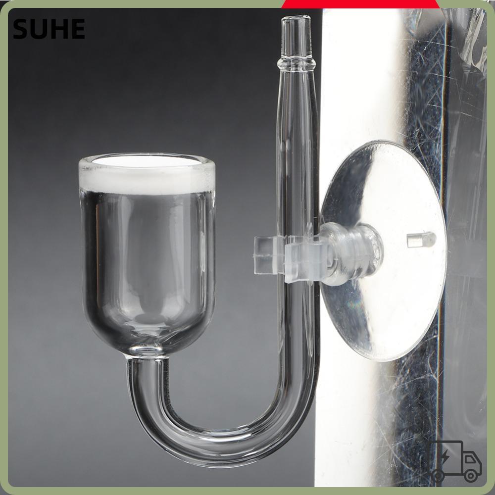 SUHE Glass Aquarium CO2 Refiner, Mini ขนาดแก้ว CO2 ละลาย Diffuser, ทนทานสูงโปร่งใส Diffuser CO2 Atom