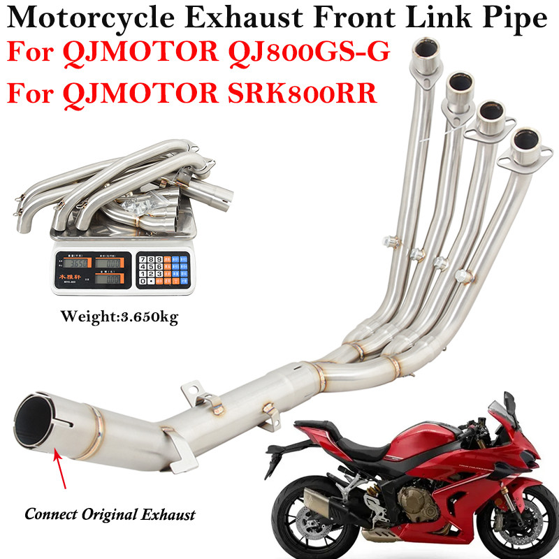 สําหรับ QJMOTOR QJ800GS-G QJ 800 GS-G SRK800RR 2023 2024 รถจักรยานยนต์ไอเสียระบบ Header ด้านหน้า Lin