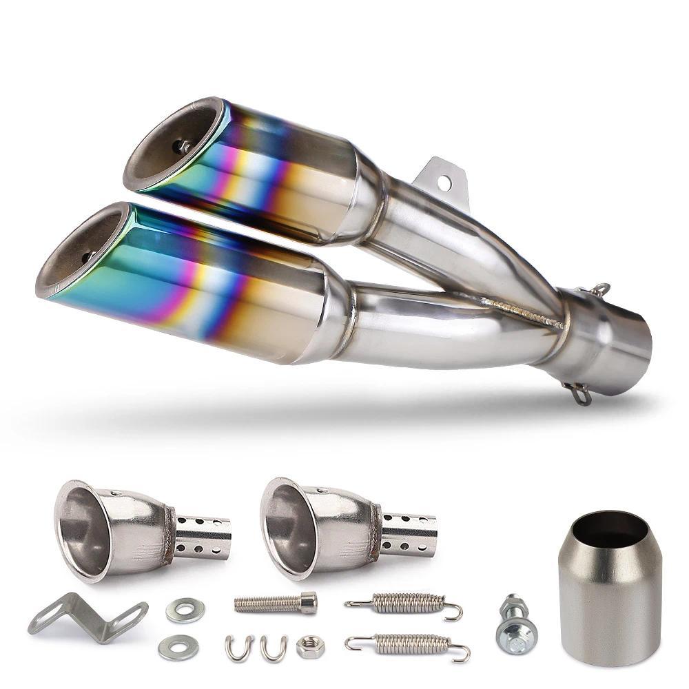 ท่อไอเสียรถจักรยานยนต์สากล 51 มม. พร้อม DB Killer สำหรับ CBR650R G310GS MT07 ZX25R DL650 VERSYS 650