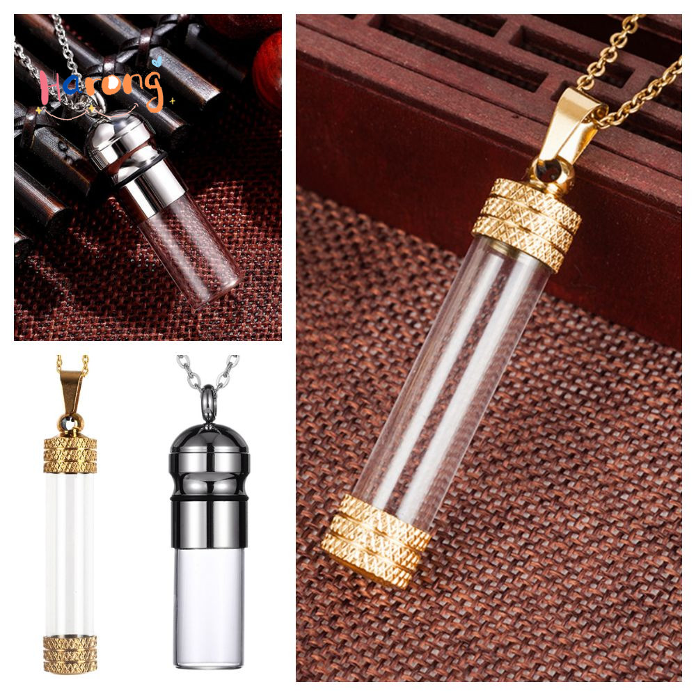 สร้อยคอแก้ว Vial ตกแต่งเองได้ พร้อมฝาโปร่งใส เพื่อเก็บเถ้าหรือทราย