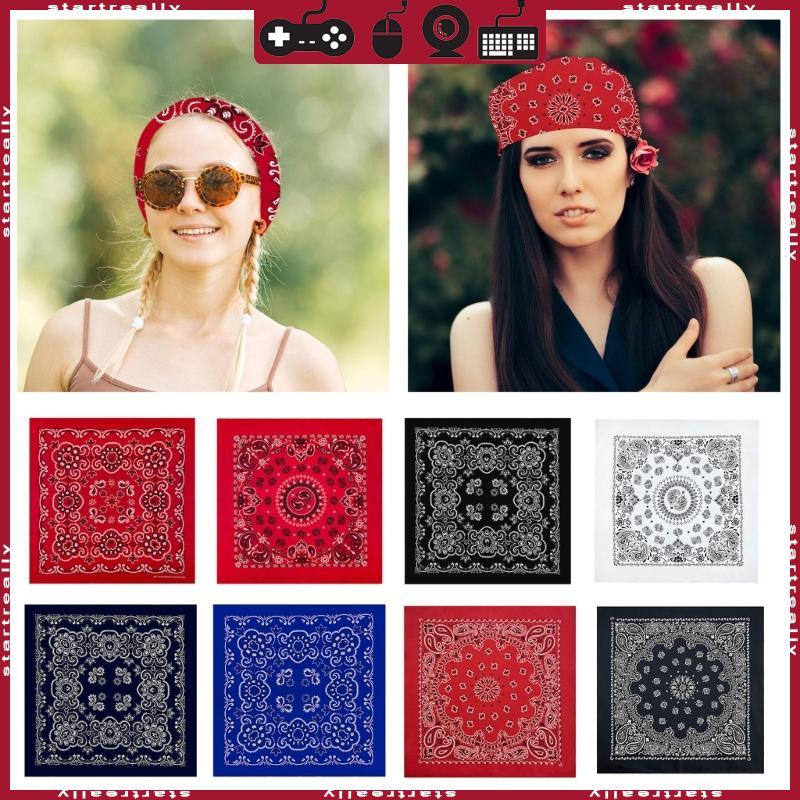 Floral Bandana Head Scarf Hip Hop Halloween Turbans Head Scarf for Rapper