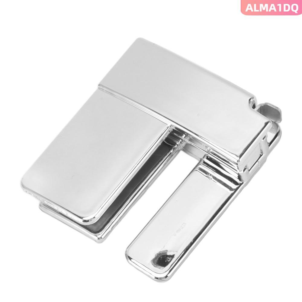 ALMA1DQ หัวเข็มขัดปรับเอว สีดำ/เงิน,.Material: ABS, Size: 5.8x5.1x1.35 cm, เหมาะสำหรับใช้งานประจำวัน