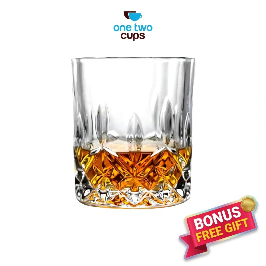 [TNT] Onee Two Cups Crystal Cocktail Whisky Glass 300ml - One Two Cups 5421D YJ104. แก้วหิน Old Fash