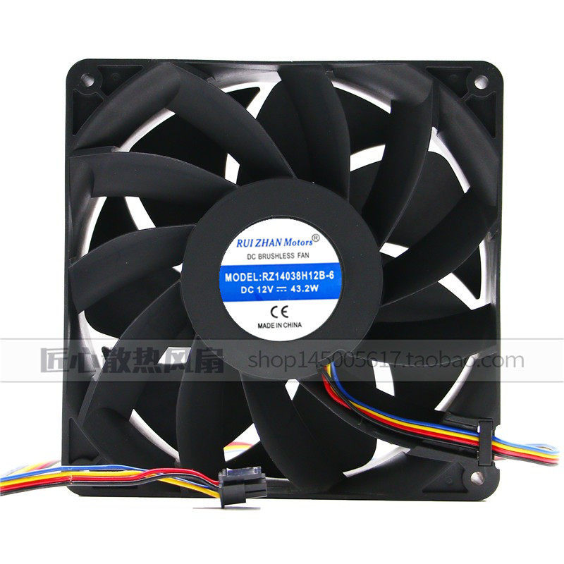 [Radiator] RUIZHAN RZ14038H12B-6 14 ซม. 12V 43.2W พัดลมระบายความร้อน DC แบบรุนแรง E9+E10