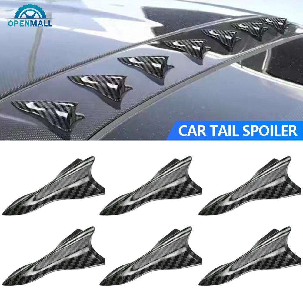 OPENMALL 1 ชิ้น/6 ชิ้นคาร์บอนไฟเบอร์ ABS หลังคารถ Shark Paste Fin Diffuser Vortex เครื่องกําเนิดไฟฟ้