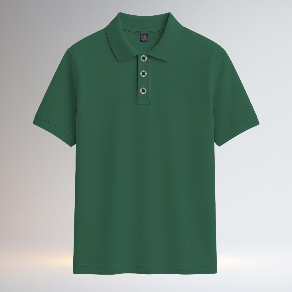 CODHIJAU Rizgo Plain Short ShirtPOLO เสื้อยืดคอปกหรูหราโมเดิร์นขวดสีเขียวผู้ชายผู้หญิงเสื้อผ้าลําลอง