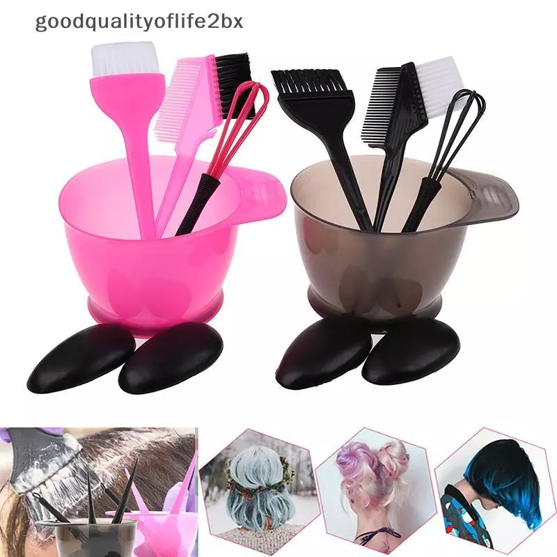 [ใหม่] 5 ชิ้น/เซ็ตแปรงอุ่นผมและชุดชามชุดย้อมฟอกสี Beautyb [TH]