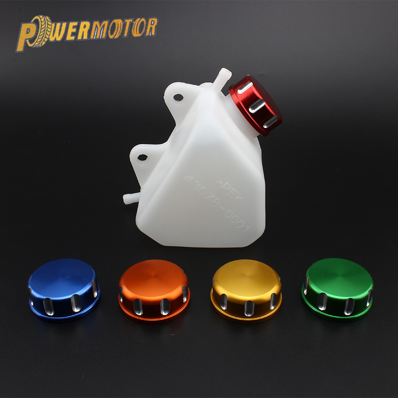 PM สําหรับ Kawasaki KLX 250 KLX250 หม้อน้ํารถจักรยานยนต์ถังน้ํา CNC หมวกพลาสติก Coolant RESERVOIR Ov