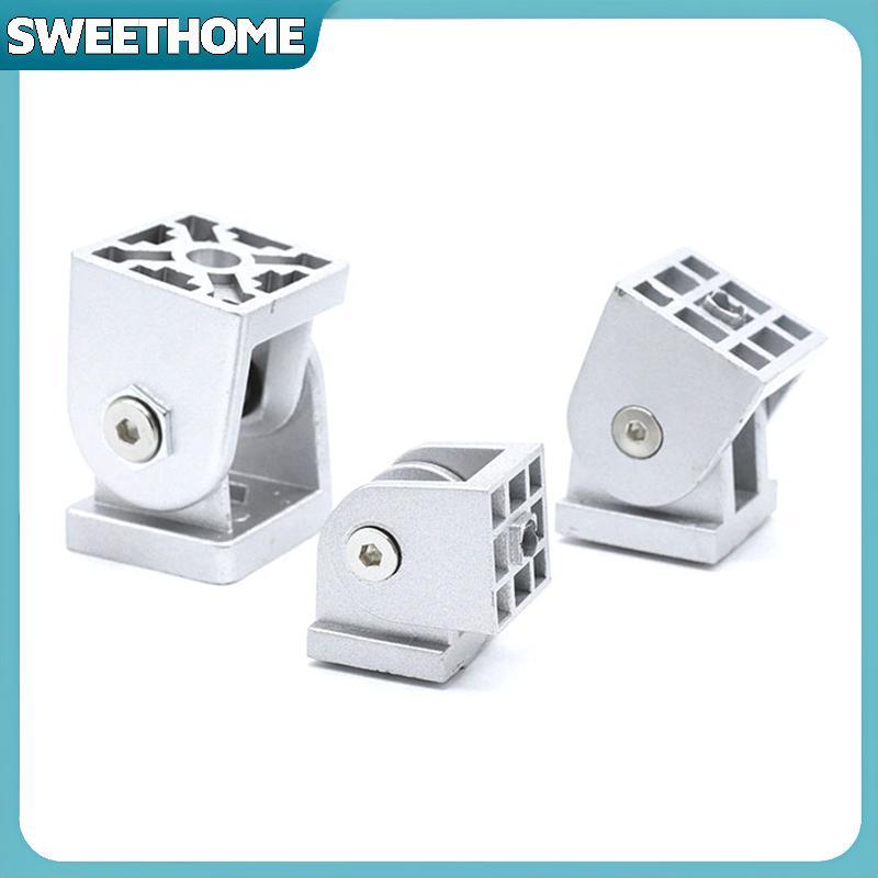 SWEETHOME 1PCS 202030/4040 สังกะสี/โปรไฟล์อลูมิเนียม Living บานพับอุปกรณ์มุมขวายืดหยุ่น Pivot Joint 