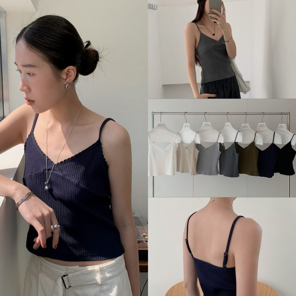 ❤ 🧵 🇰🇷 I3537 เสื้อสายเดี่ยว ผ้าร่อง ยืดหยุ่นได้ดี ทรงน่ารักมากๆค่า สีสวยทุกสี ผ้าดีใส่สบาย แฟชั่นเกาหลี TAG In by In 🧵🧡