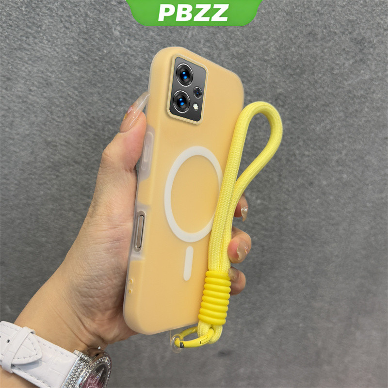 PBZZ 2 in 1 เคสสําหรับRealme 7 8 9 pro plus realme 8i 7i 9i 8 5G 9 pro + เคสโทรศัพท์กันกระแทกดีไซน์ใหม่ความงามJelly Shellสีคู่พร้อมเชือกเส้นเล็กไร้สายแม่เหล็กGDBSWX01