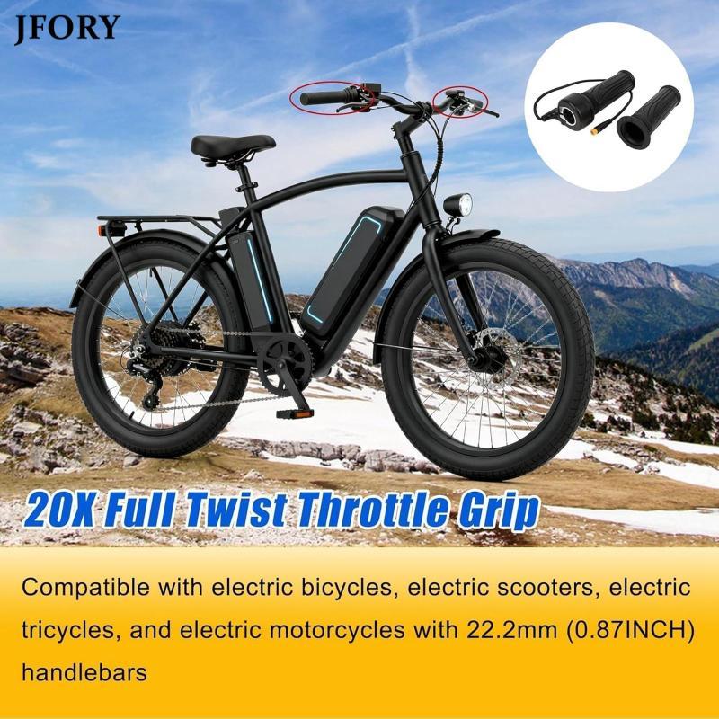 Jfory E Bike Throttle 3 Pin Kit Full Twist Throttle Grip Scooter Speed Throttle Handle