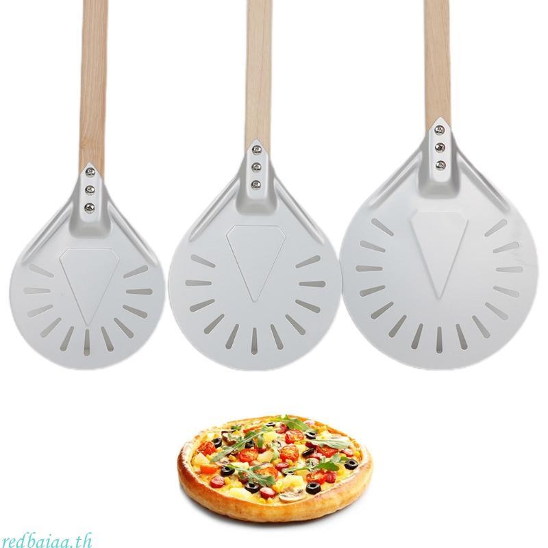 Redbaiaa Perforated Pizza Peel อลูมิเนียม Handle Pizza Peel เครื่องมือสําหรับเบเกอรี่ห้องครัว