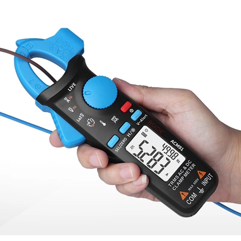 แคลมป์มิเตอร์แบบดิจิตอล BSIDE ACM91 AC/DC Current 1mA True RMS Auto Range Live Check NCV อุณหภูมิควา
