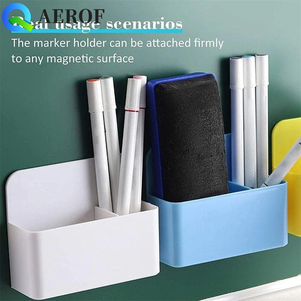 AEROF ที่ใส่ปากกาแม่เหล็กอุปกรณ์สํานักงาน Home Erase Mark ปากกา Barrel ตู้เย็นโต๊ะปากกา Organizer