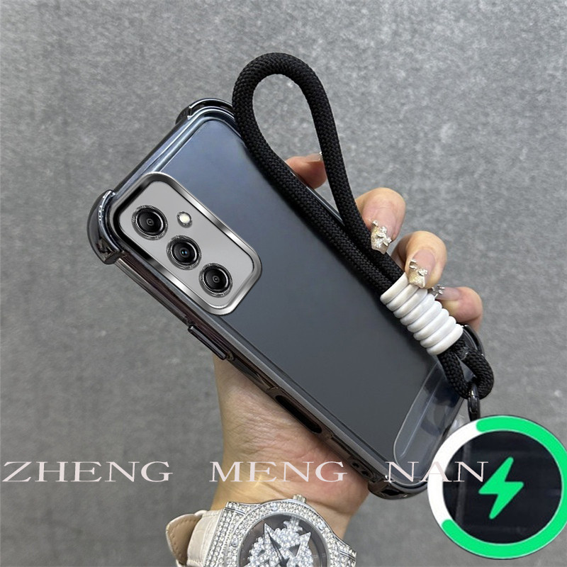 เหมาะสําหรับ Samsung A16 A17 A26 A36 5G A56 5G เคสโทรศัพท์สี่มุม anti drop โปร่งใส soft shell เชือกมือ 0034
