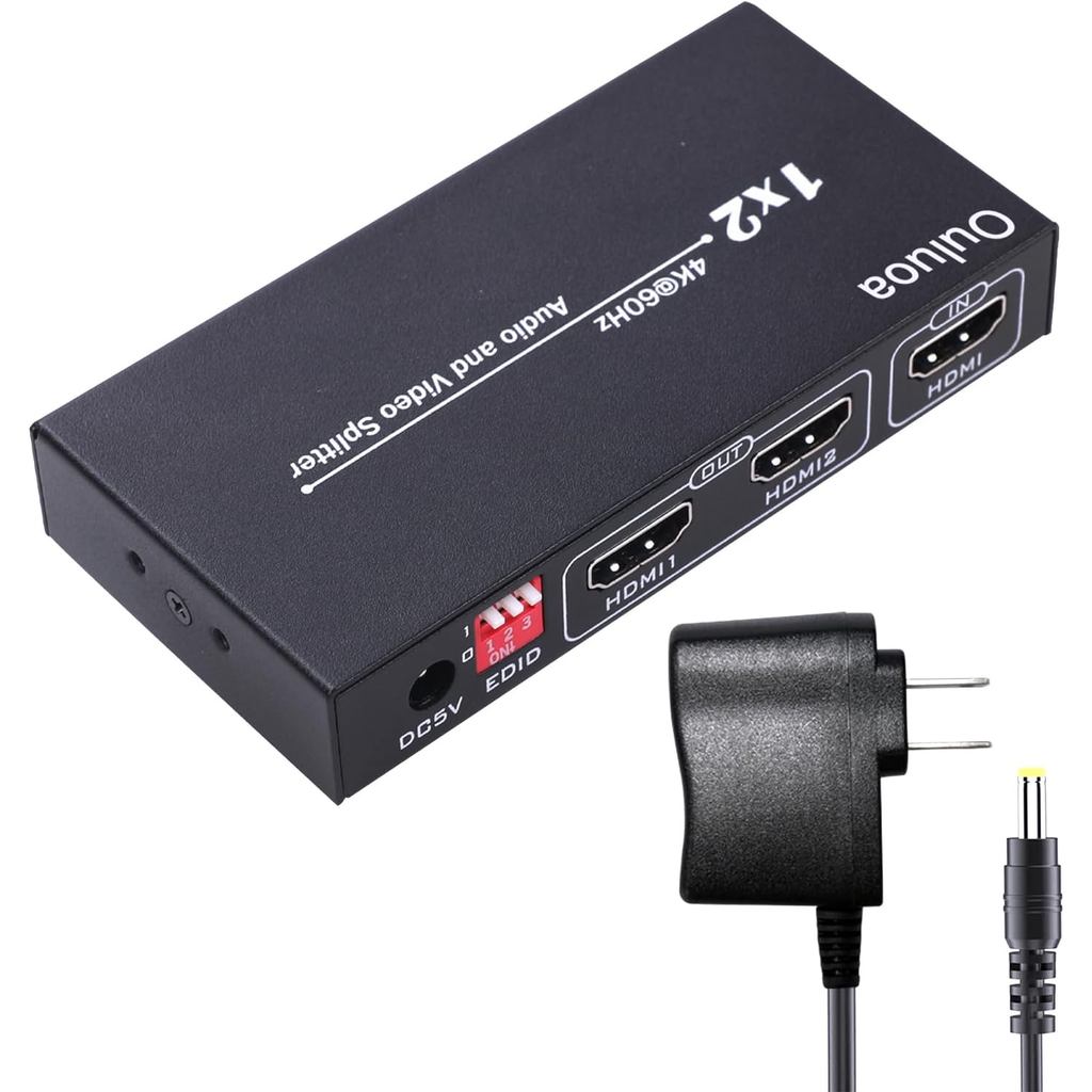 HDMI Splitter 1 in 2 Out 4K@60Hz - รองรับ HDCP 2.2 & HDR10 | HDMI 2.0 18Gbps, การจัดการ EDID | เข้าก