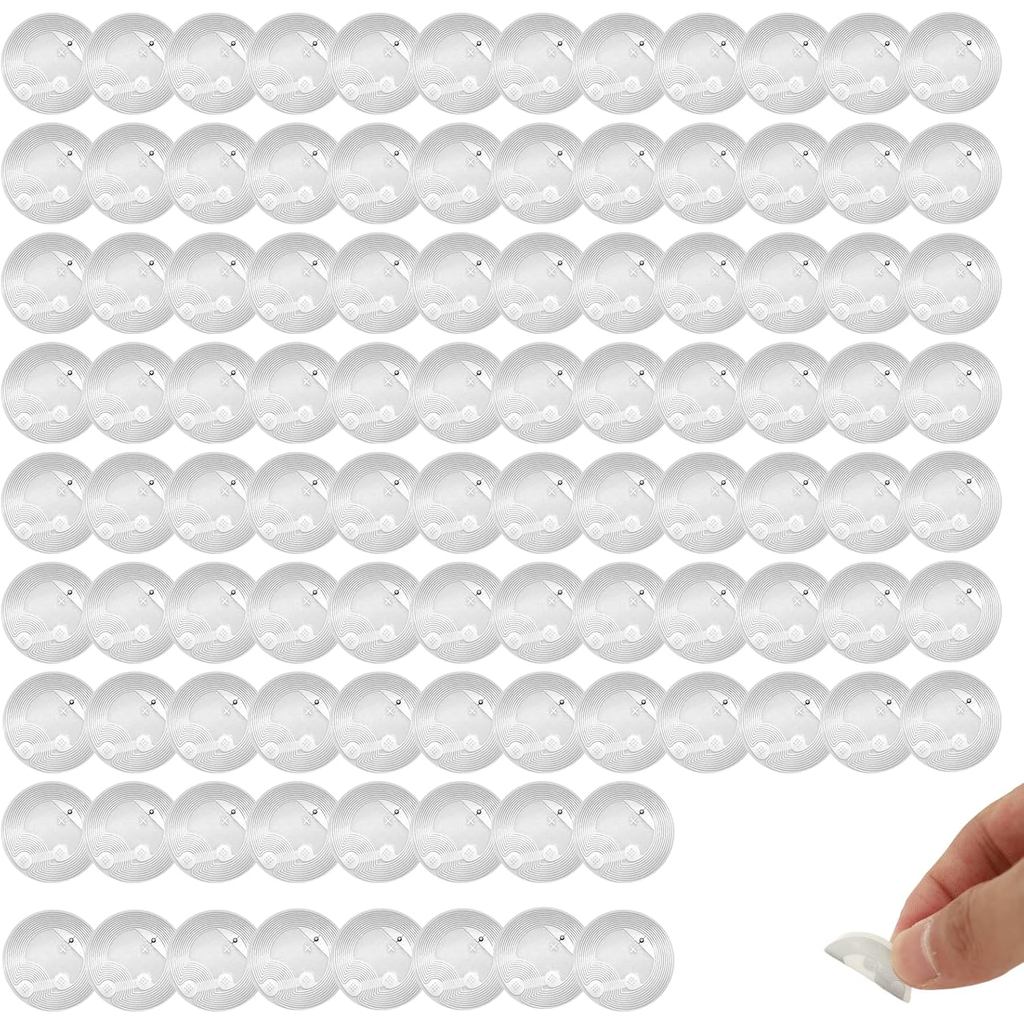 100 ชิ้น NFC Tags Sticker NFC Chips Ntag215, หลังกาว, หน่วยความจํา Bytes 504 แบบใช้ซ้ําได้, เข้ากันไ