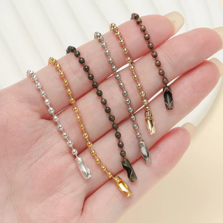 10-50ชิ้น โซ่ไข่ปลา (11-12cm) หลากสี พวงกุญแจโซ่ลูกปัด สำหรับห้อยป้ายชื่อ DIY อุปกรณ์เครื่องประดับ พรีเมียม