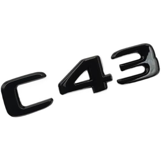 3D ABS Chrome สีดํา C 43 โลโก้ C43 สัญลักษณ์ตัวอักษรสติกเกอร์รถ Trunk Badge Decal ใช้งานร่วมกับ C43 
