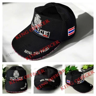 ส่งไว หมวกแก๊ป ตร. ตราแผ่นดิน สีดำ ปรับขนาดได้