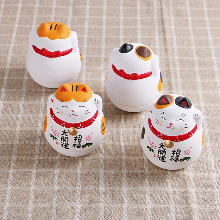 Zakka น่ารัก Lucky Fortune Tumbler เครื่องประดับเซรามิควันเกิดวันหยุด Lucky Cat ของขวัญปฏิบัติของขวั