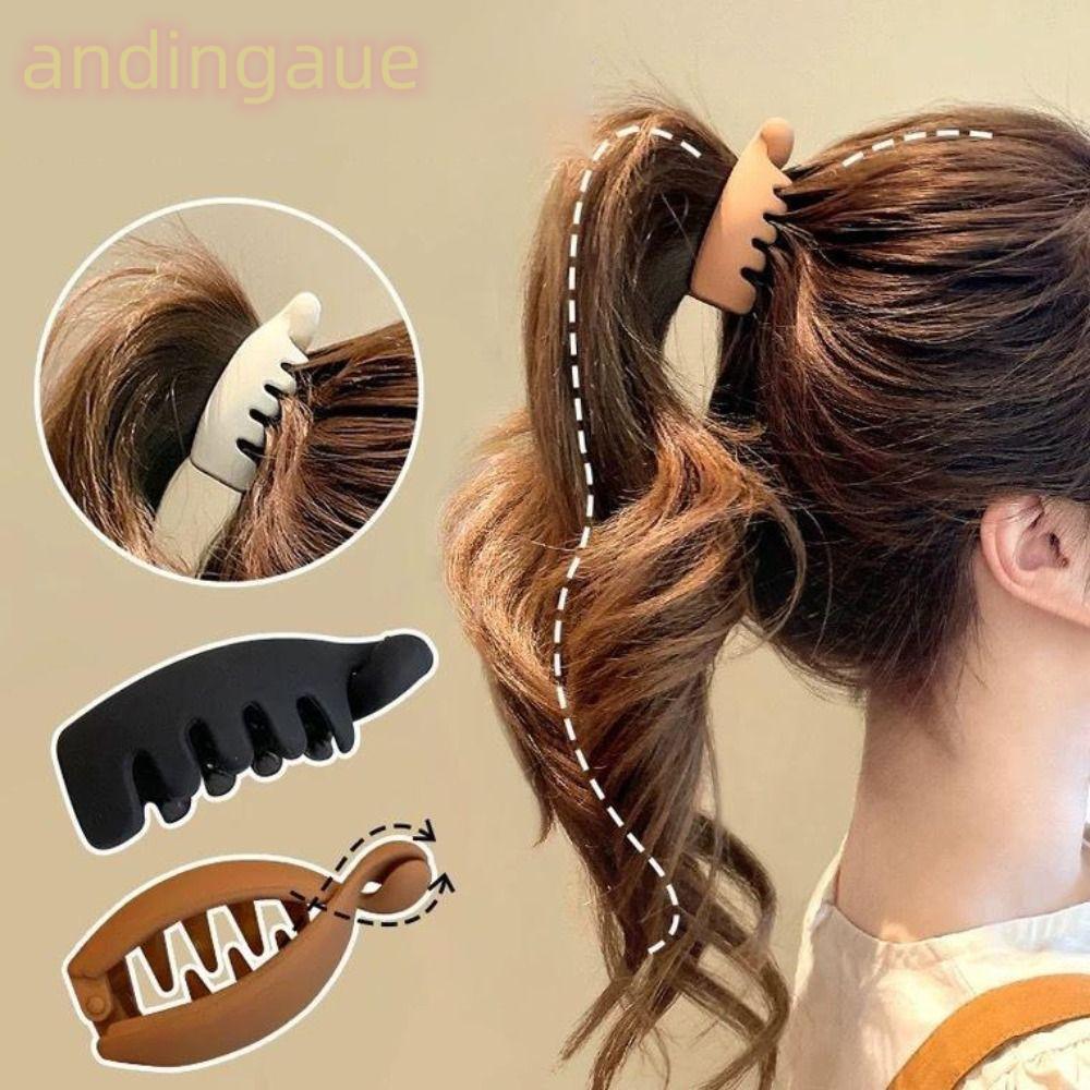 ANDIN Twist Claw Clip ดีไซน์เรียบหรูสไตล์เกาหลี สำหรับถือผมหางม้า แฟชันเฮดเว어สำหรับผู้หญิงและเด็กหญิง