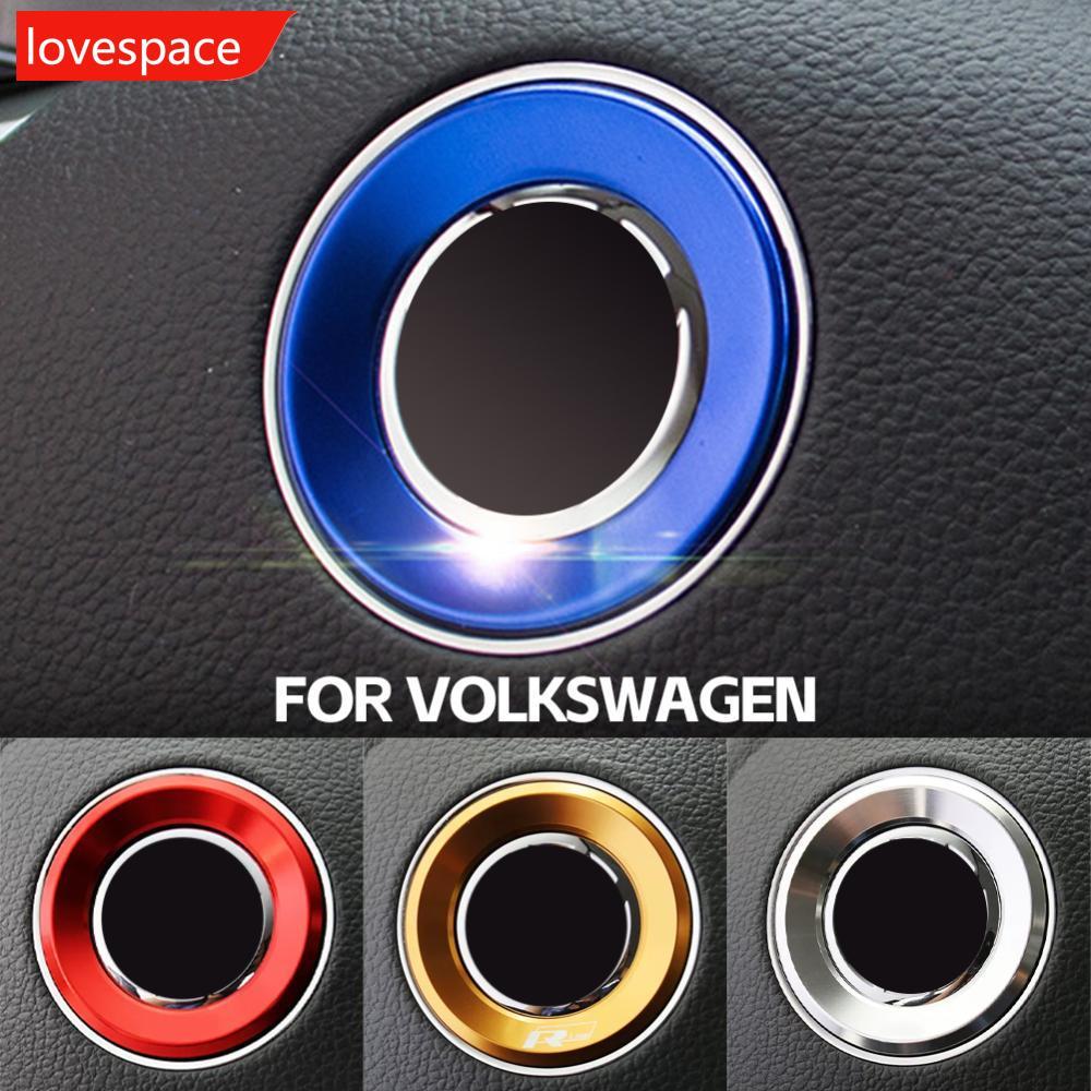 LOVESPACE ภายในรถพวงมาลัยสัญลักษณ์ตกแต่งวงกลมแหวนจัดแต่งทรงผมสําหรับ Volkswagen VW Golf 4 5 Polo Jet