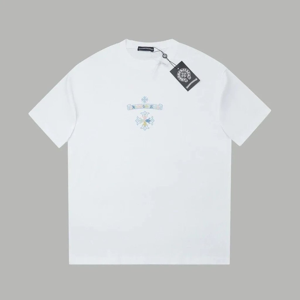 เสื้อยืดแขนสั้นสตรีทแวร์ Chome Heart Hot Diamond สำหรับผู้ชายและผู้หญิง สไตล์ใหม่ในต้นฤดูใบไม้ผลิ ทำ