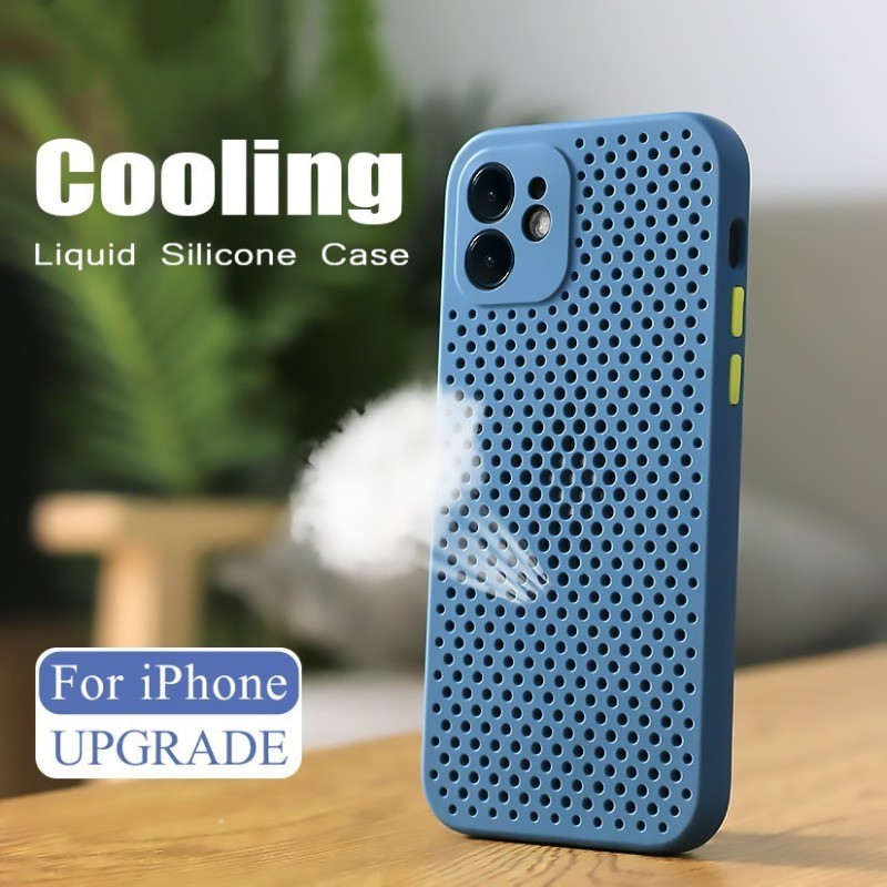 การกระจายความร้อนซิลิโคนสําหรับ iPhone 11 12 13 14 15 16 17 Pro MAX XS MAX XR 7 8 Plus Breathable กรณีปกหลัง ราคา ถูกที่สุด ดีลบีเคเค รูปภาพหลัก