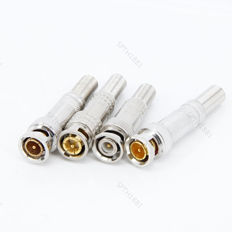 4types Solder หรือ Solderless BNC ปลั๊กชายซ็อกเก็ตโลหะตัวเชื่อมต่อเสียง RG59 สายโคแอกเชียลกล้องวิดีโอทองแดงสังกะสี Twist-on ปลั๊ก TH18B1