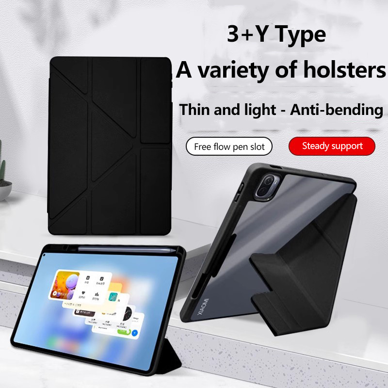 Y-พับกรณีแท็บเล็ตสําหรับLenovo LEGION Y700 5th Gen 2026 TB323FUกรณีY700 4th 8.8 นิ้วTB322FC Y700 2nd 3rd 4th Gen 8.8 "อะคริลิคClearกลับกรณีหัวเข็มขัดแม่เหล็กไม่มีผู้ถือปากกา