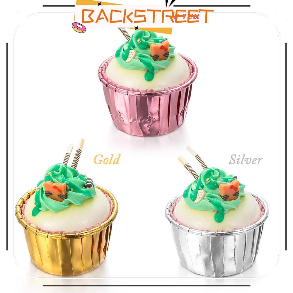 BACKSTAGE Cake Paper Cups Gold Silver Pastry Tools DIY Coated Crimping Muffin Cases