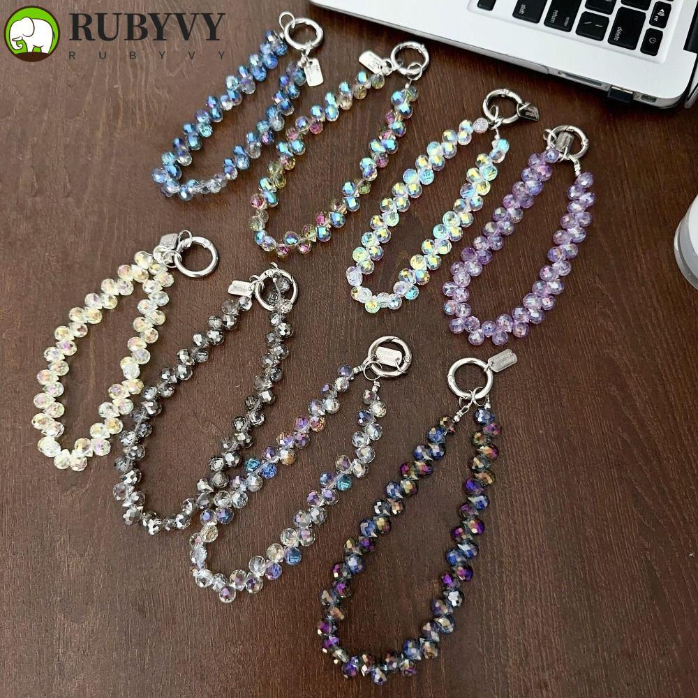 RUBYVY พวงกุญแจคริสตัล จี้กลิตเตอร์ ถอดได้, ผู้หญิง เด็ก ห้อยกระเป๋า โทรศัพท์