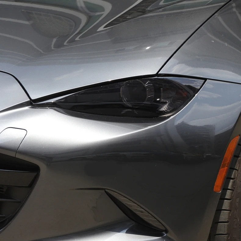 2PCS TPU สีดําไฟหน้าสติกเกอร์ฟิล์มสําหรับ Mazda MX-5 ND 2016-2025+