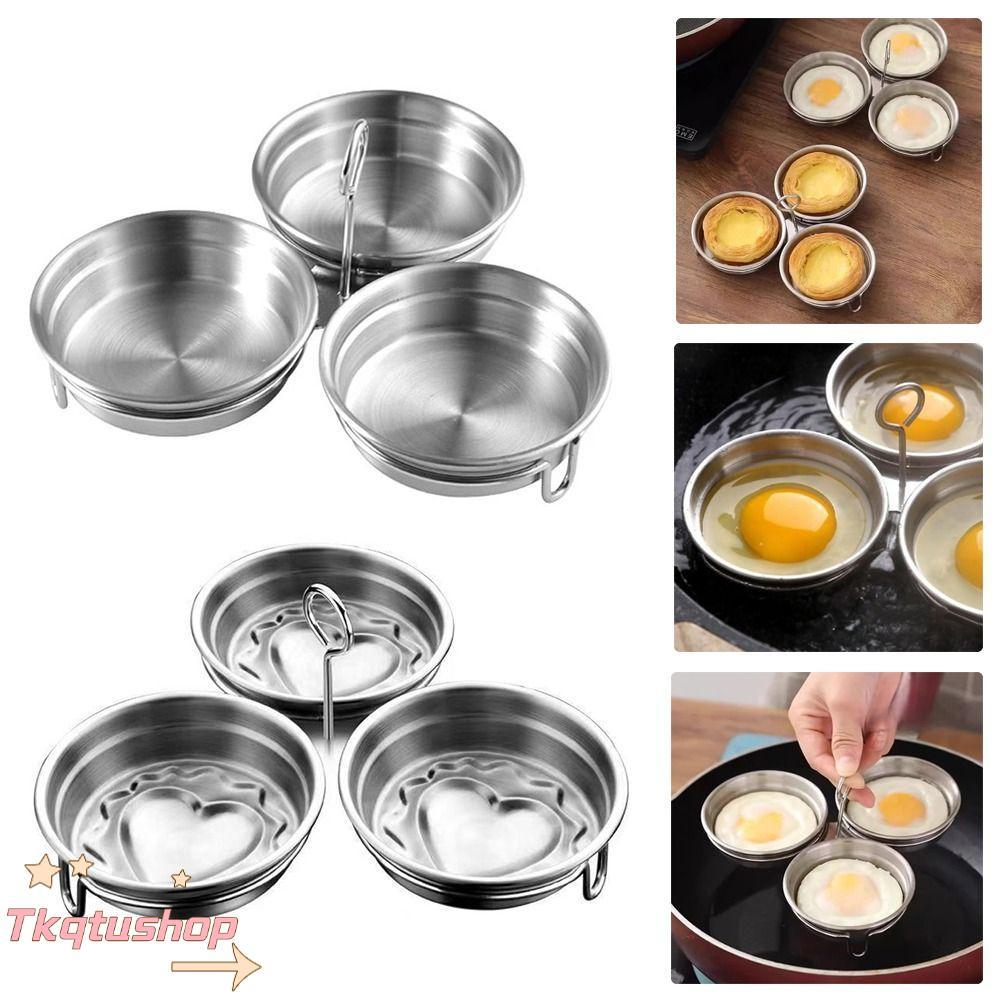 IMIHAN1 หม้อหุงไข่, เครื่องนึ่งไข่รูปหัวใจสแตนเลส, สิ่งประดิษฐ์ไข่ต้ม 3-in-1 เครื่องมือทําอาหารในครัว