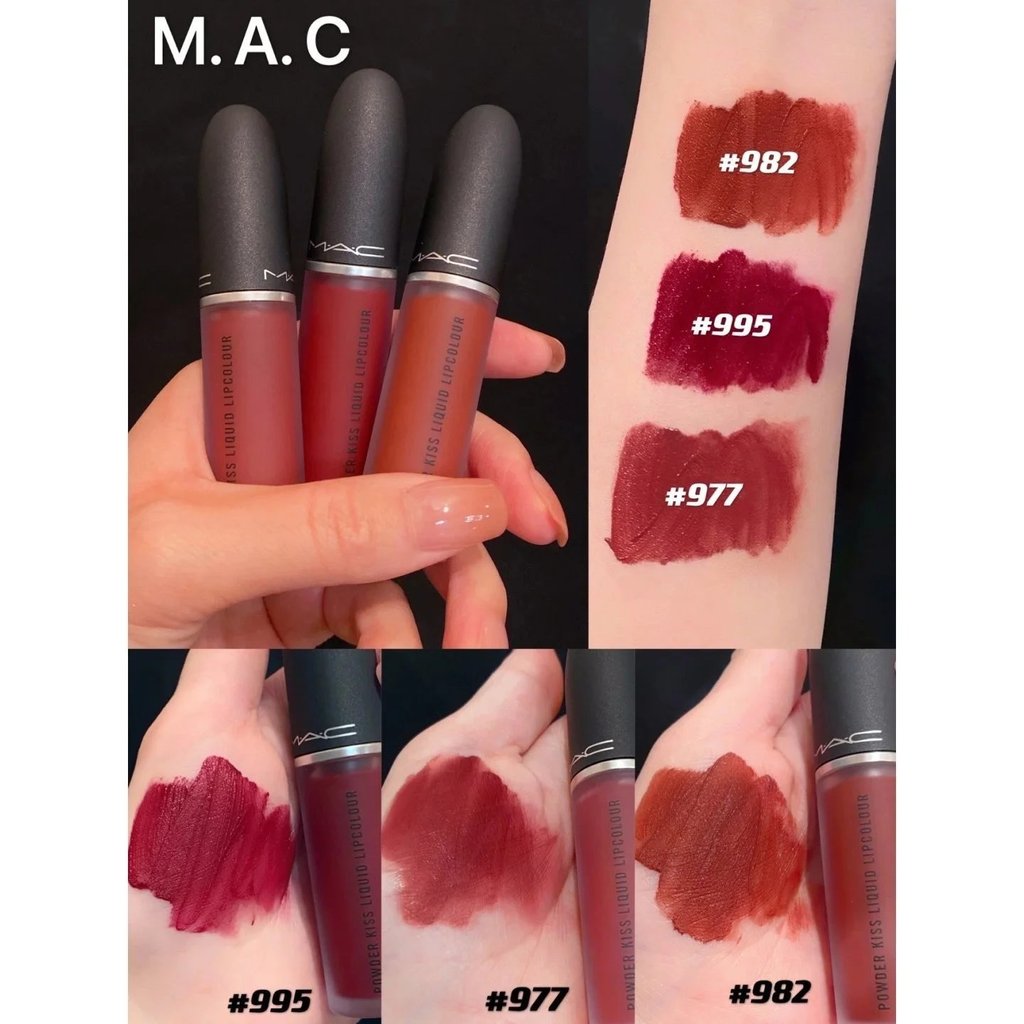 มาใหม่!One mac Soft Mist สินค้าใหม่ | MAC/Meike New Style Matte Soft Matte Lip Gloss 991/989/988/998