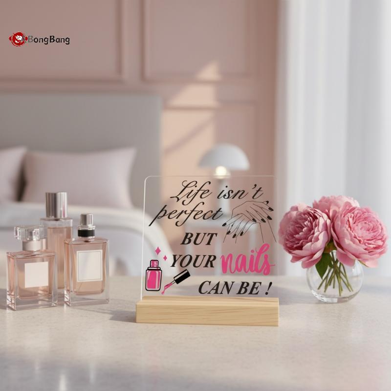 ABongBang เล็บรูปร่างกระดานแสดง Advice Board พร้อมฐานเล็บท่องเที่ยวเล็บปลอมแสดงผู้ถือร้านทําเล็บเคาน