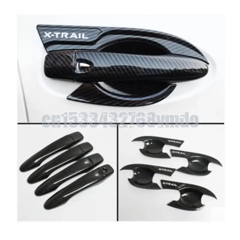 จัดแต่งทรงผมรถ Chrome Handle cover ภายนอกประตูถ้วยชามอุปกรณ์เสริม moulding trim สําหรับ Nissan X-Tra