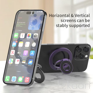 แหวนนิ้วแม่เหล็กที่วางโทรศัพท์สากลสําหรับ iPhone Android โทรศัพท์มือถือโลหะหมุน Grip มัลติฟังก์ชั่นรถ Mount Triple วงเล็บพับ