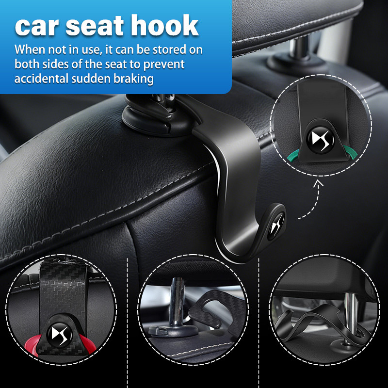 สําหรับ DS Universal Car Seat Back Headrest Hook SPIRIT DS4S DS3 DS5 5LS DS6 DS7 DS9 E-Tense WILD RU