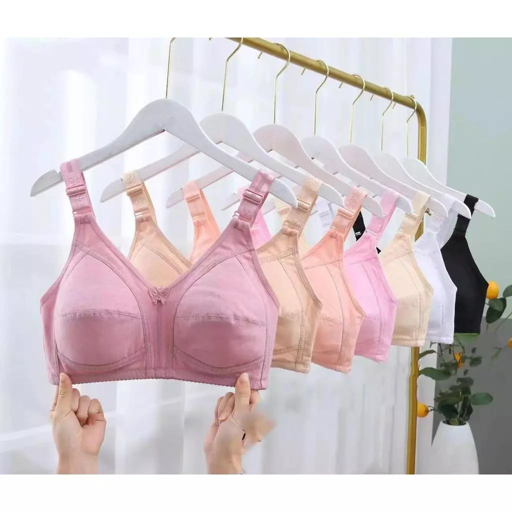 C2077 เสื้อในไร้โครง ผ้าคอตตอน มี3ตะขอ (คัพC) ไม่มีโครง ของส่งจากไทย ใส่สบาย ผู้หญิง ชุดชั้นใน Underwear