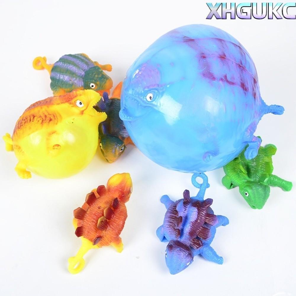 XHGUKC สัตว์ Vent บอลลูน, Bouncy ความเครียดบรรเทาของเล่นเด็ก, ตลก TPR Inflatable ไดโนเสาร์ Bouncy Ba