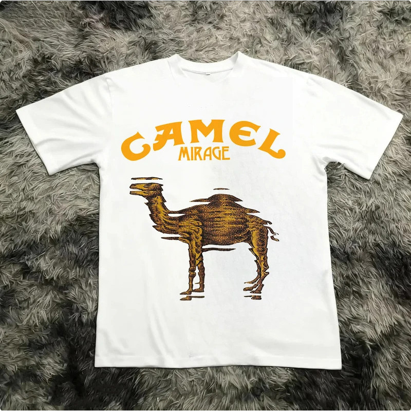 เสื้อยืดคอตตอนพิมพ์ลายวินเทจ No Prob Llama แขนสั้นสไตล์ลำลอง เสื้อผ้าสตรีทแวร์สำหรับผู้ชายและผู้หญิง