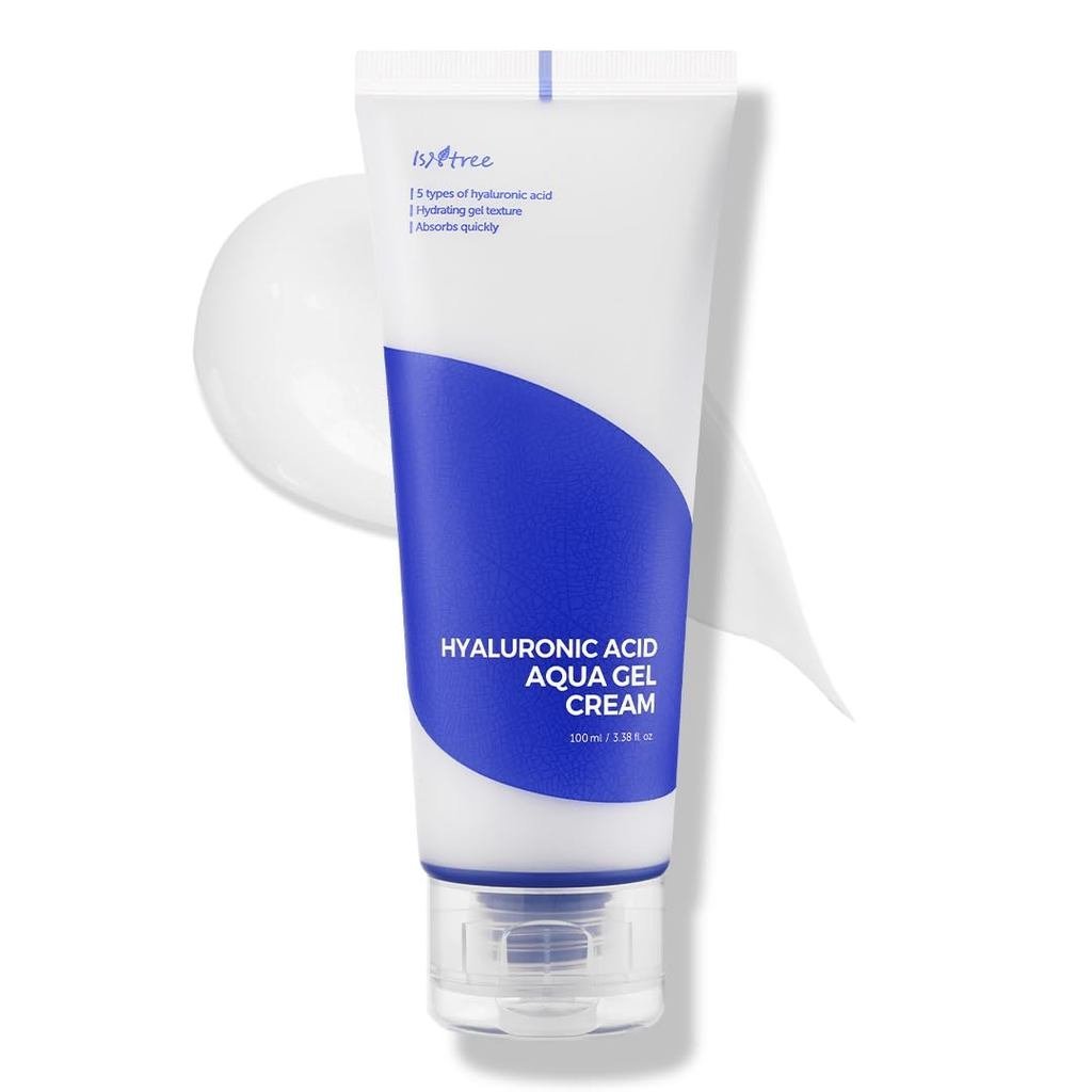 IsNtree Hyaluronic Acid Aqua Gel Cream 100ml, 3.38 fl oz | Korean Skincare | Lightweight Moisturizer