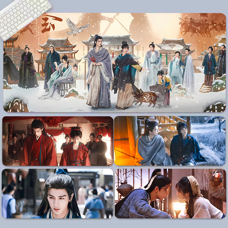 Chasing Yu Zhang Linghe Tian Xiwei Star สินค้าหล่อแผ่นรองเมาส์ทั่วไปขนาดใหญ่แป้นพิมพ์คอมพิวเตอร์ Pad สํานักงานการเรียนรู้ Anti-slip Seaming ตาราง Pad